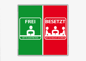 Broschild Frei/Besetzt