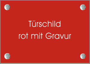 Trschild rot mit Gravur